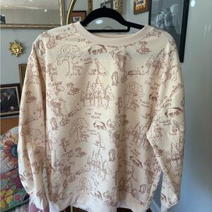 Disney Cream Sweatshirt with Brown Winnie-the-Pooh Sketches